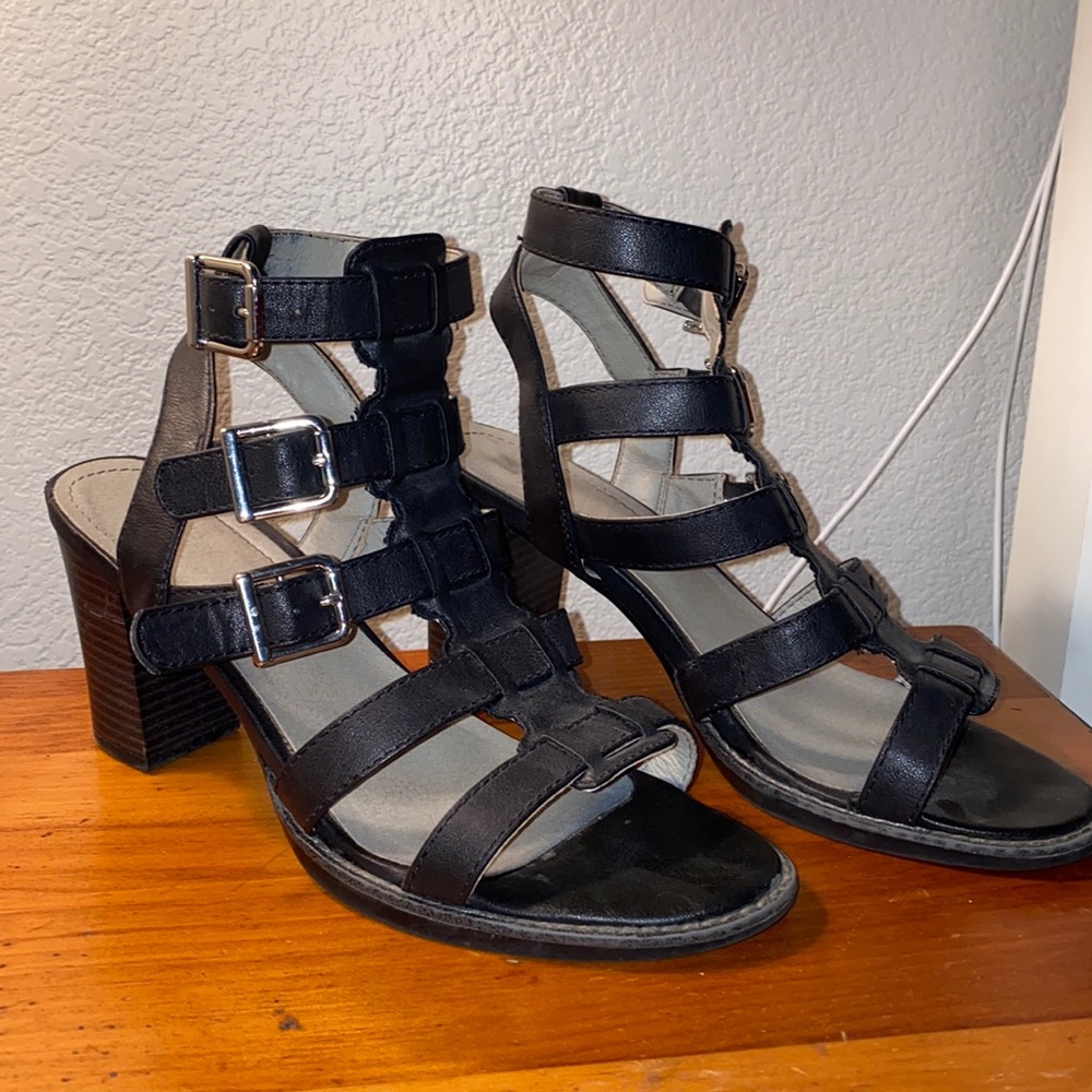 Black block heels